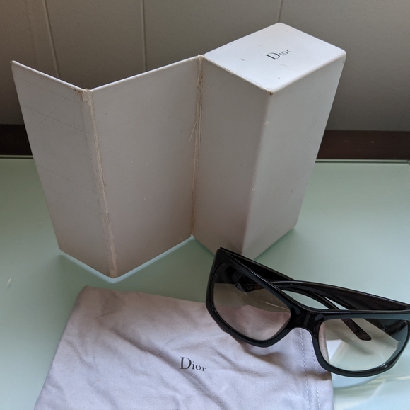 Vintage DIOR Sunglasses Shiny Black PEARL Logo CLASSICDIOR 1 584LF 60 []17 Optyl - Picture 5 of 14